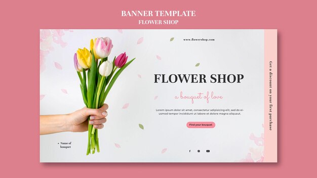 Flower shop banner template