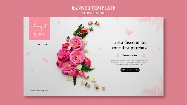 Free PSD flower shop banner template