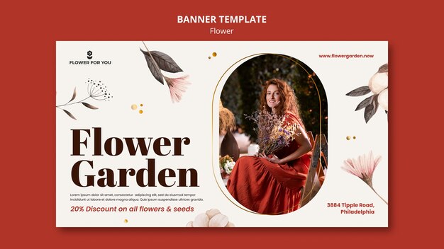 Flowers banner template design