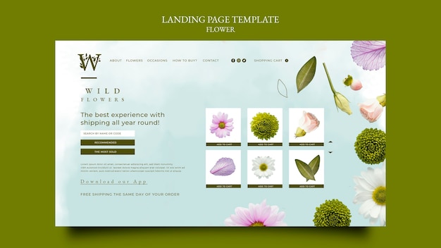 Flowershop landing page template