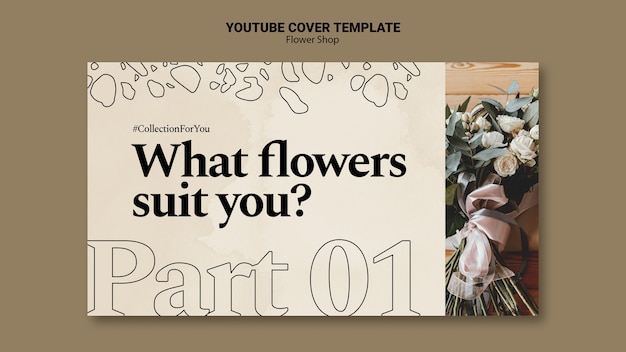 Free PSD flowershop youtube cover template