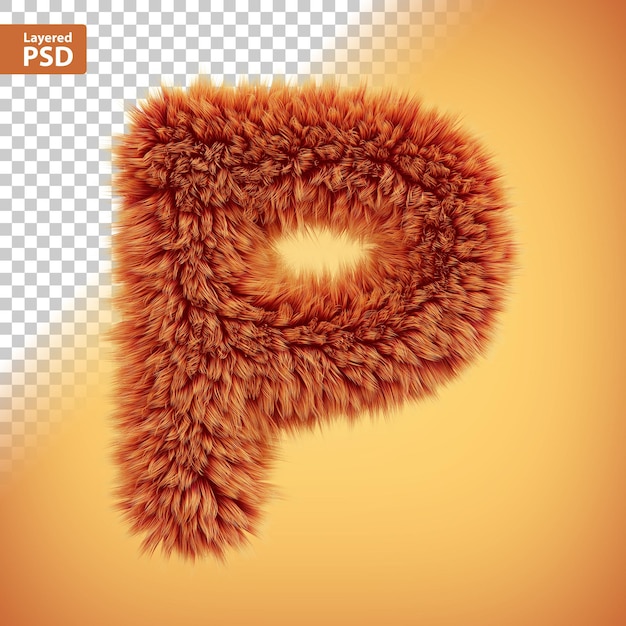 Free PSD fluffy 3d letter