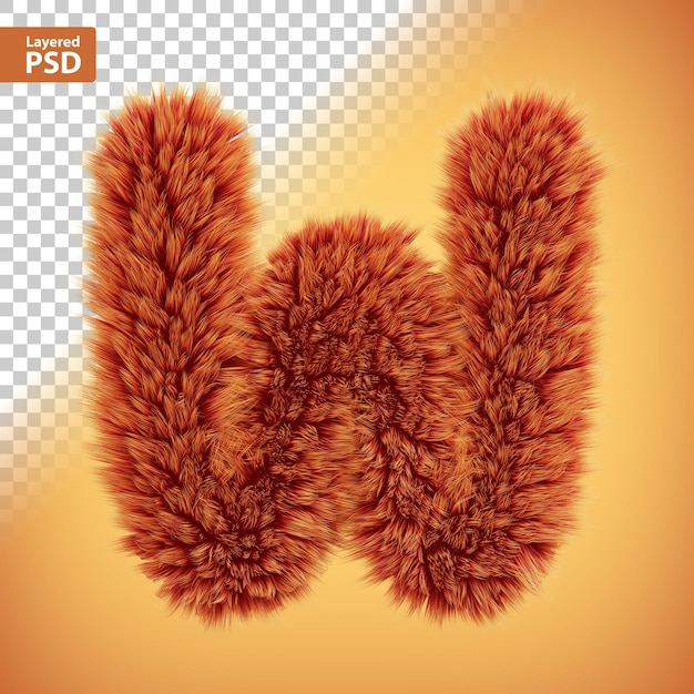 Free PSD fluffy 3d letter