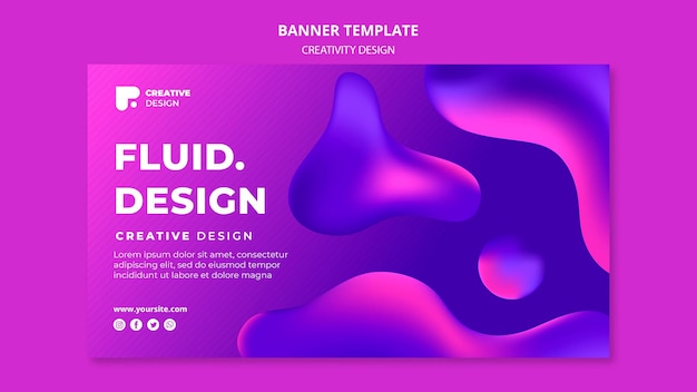 Free PSD fluid design banner template