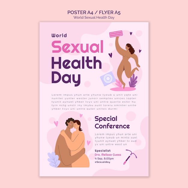 Free PSD fluid world sexual health day poster