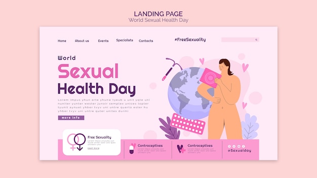 Free PSD fluid world sexual health day web template