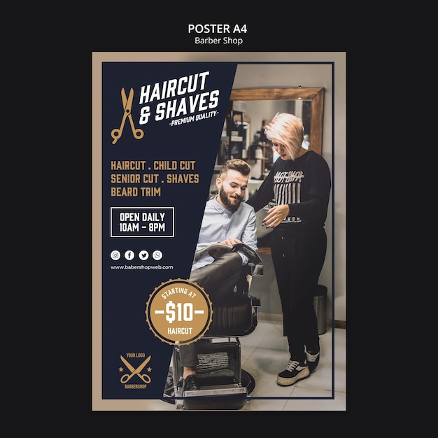 Flyer barber shop template