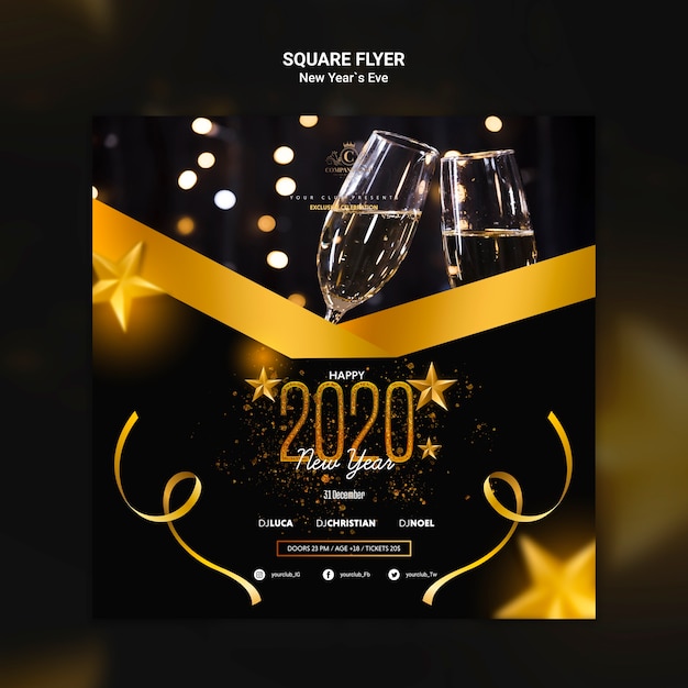 Free PSD flyer concept for new year eve template