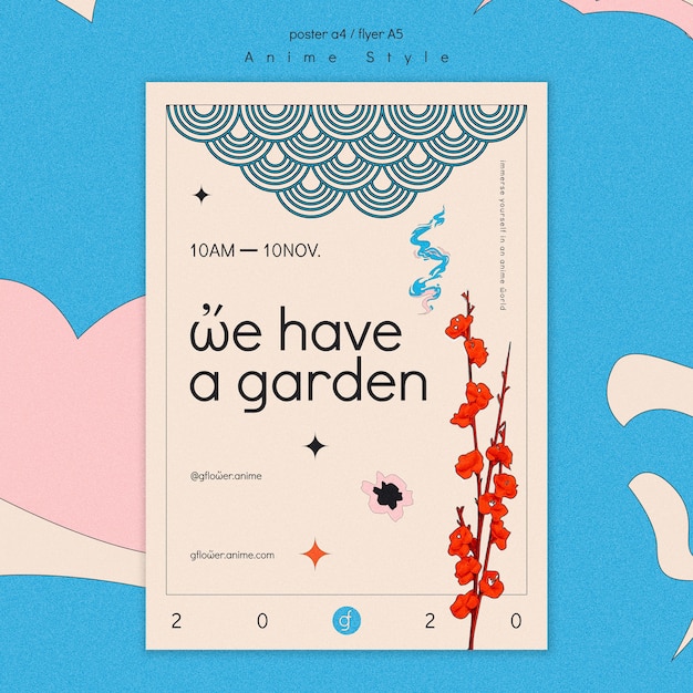 Free PSD flyer for flower garden