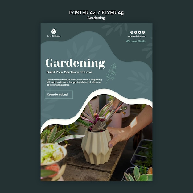 Free PSD flyer for gardening