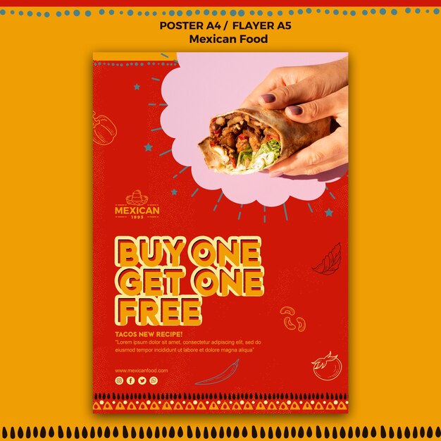 Flyer for mexican food restaurant