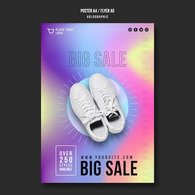 Free PSD flyer sneakers sale template