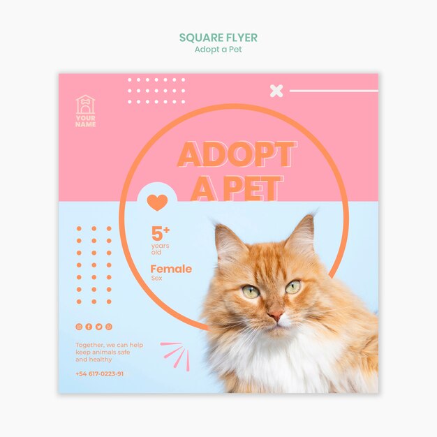 Flyer template adopt pet