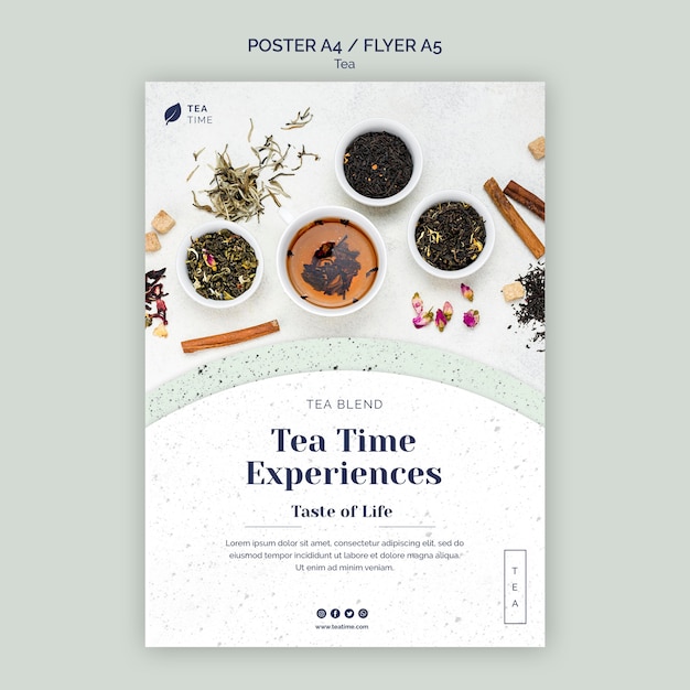 Free PSD flyer template for aromatic tea time