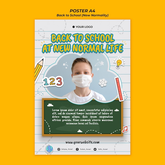 Free PSD flyer template for back to school season