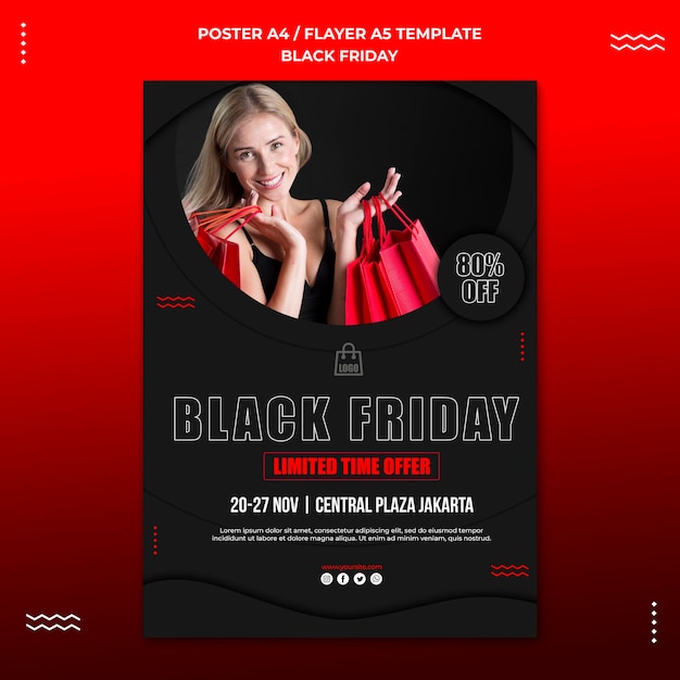 Free PSD flyer template for black friday sale