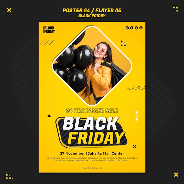 Free PSD flyer template for black friday sale