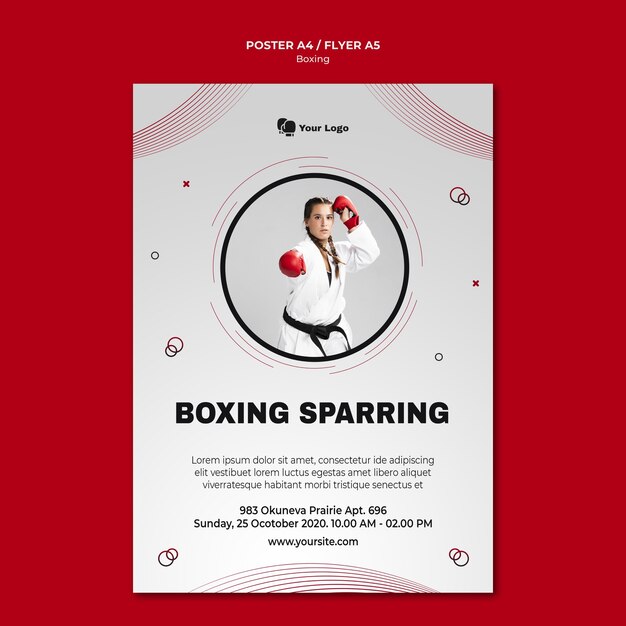 Flyer template for boxing training