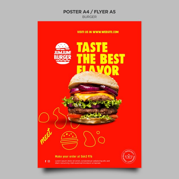 Flyer template for burger restaurant