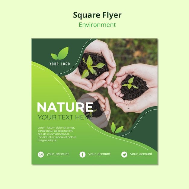 Flyer template concept of nature