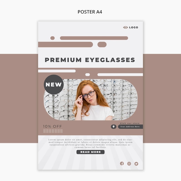 Flyer template for eye glasses company