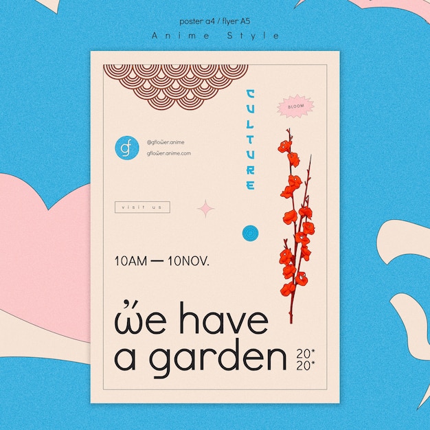 Free PSD flyer template for flower garden