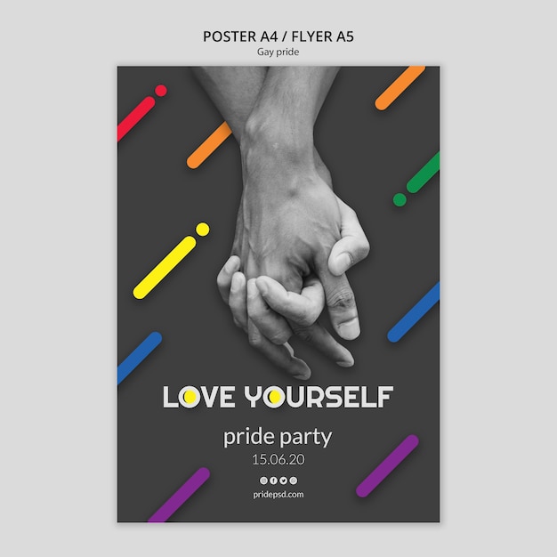 Free PSD flyer template for gay pride