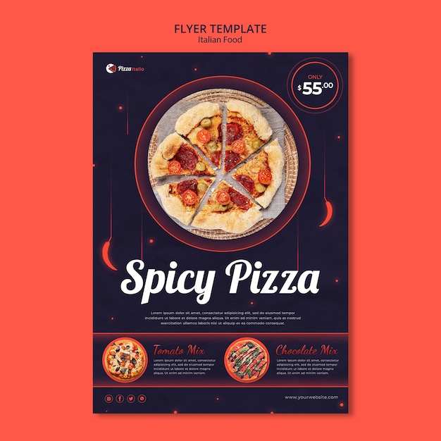 Flyer template for italian food restaurant