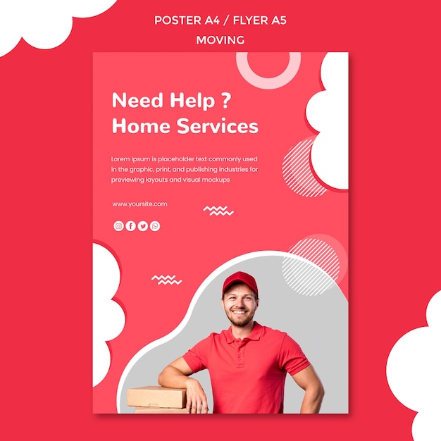 Free PSD flyer template for moving company