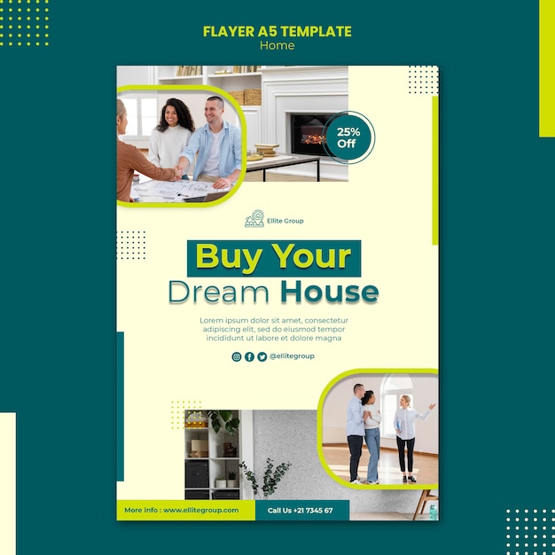 Flyer template for new family home