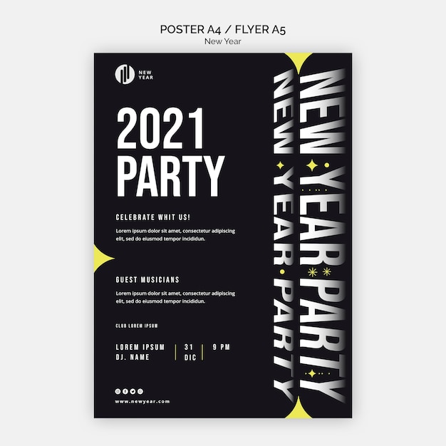 Flyer template for new year party