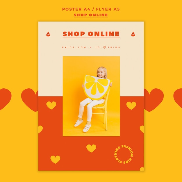 Free PSD flyer template for online shopping