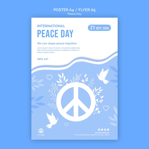 Flyer template for peace day