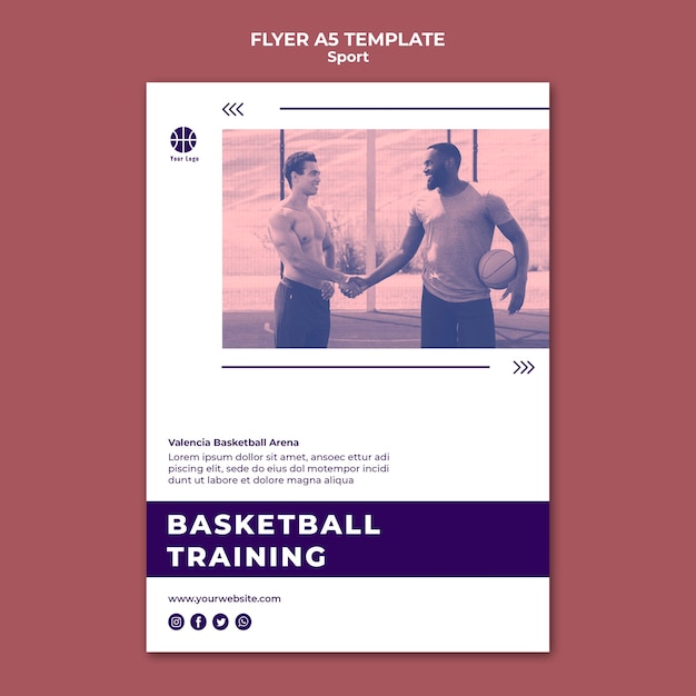 Flyer template for playing basketball