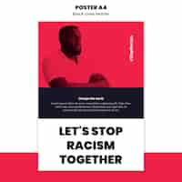 Free PSD flyer template for racism and violence