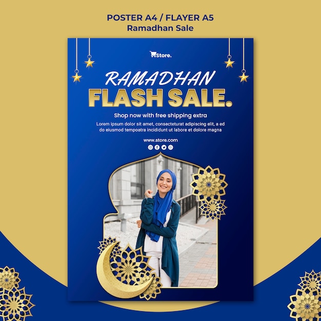 Free PSD flyer template for ramadan sale