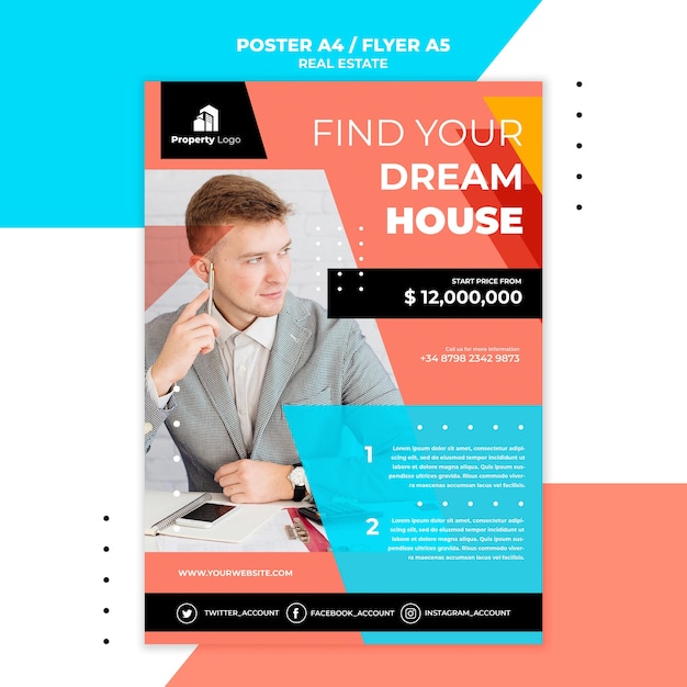 Flyer template for real estate company