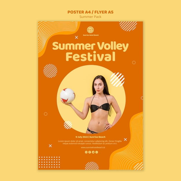 Flyer template for summer vacation