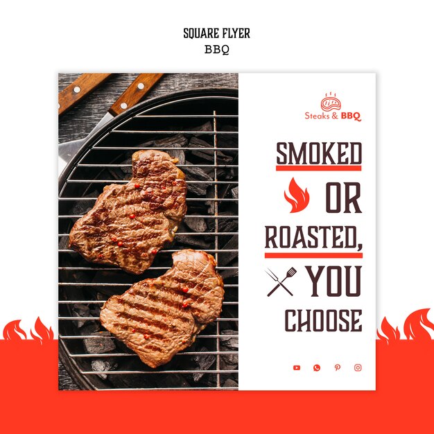 Flyer template with bbq