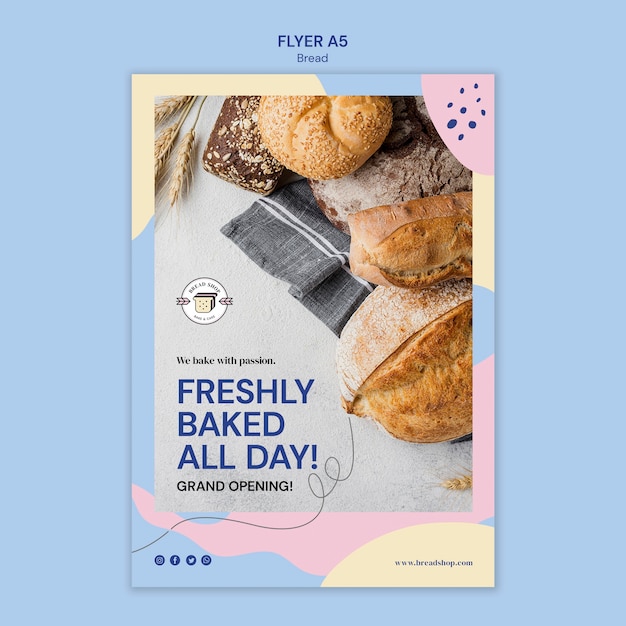 Flyer template with bread