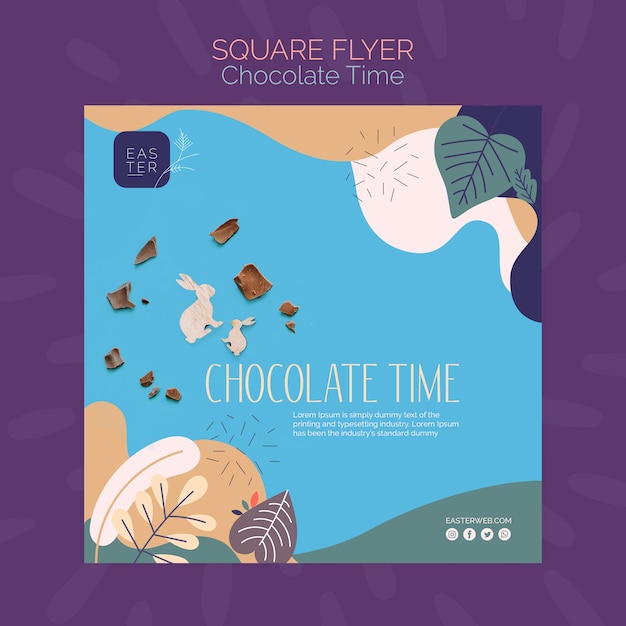 Flyer template with chocolate theme