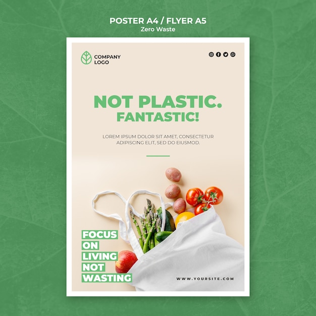 Free PSD flyer template for zero waste