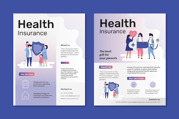 Flyer templates psd for health insurance