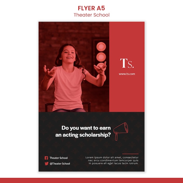 Free PSD flyer theatre school template