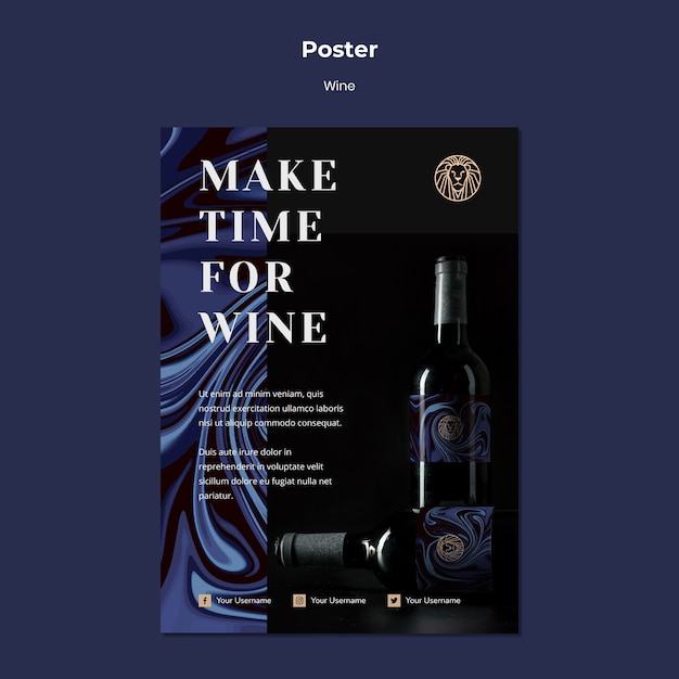 Free PSD flyer for wine business