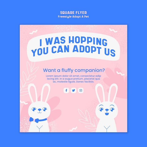 Free PSD flyer with adopt pet theme