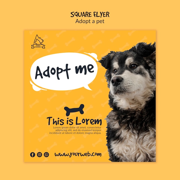 Free PSD flyer with pet adoption