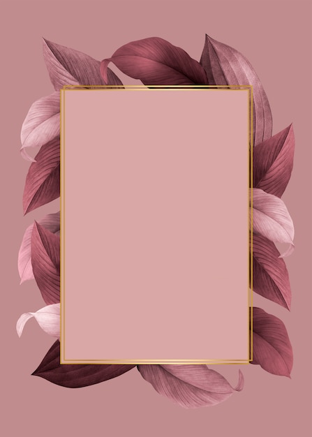 Free PSD foliage decorated frame