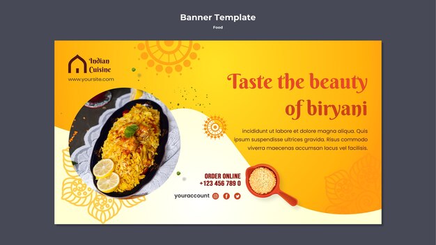 Food banner design template