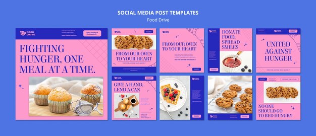 Food drive event instagram posts template